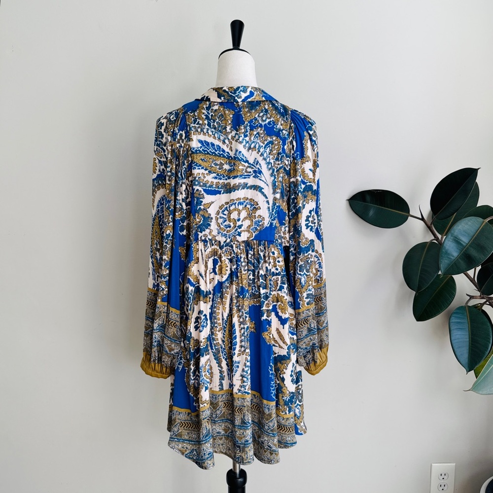 Free People Dress Say You Love Me Printed Flowy Mini Dress Sz M - Picture 8 of 10